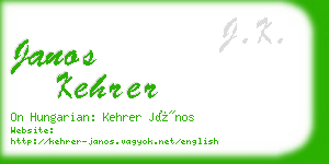 janos kehrer business card